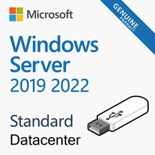 Windows Server 2019 2022 Standard Datacenter USB & Card  50 RDS RDP / 50 CALs