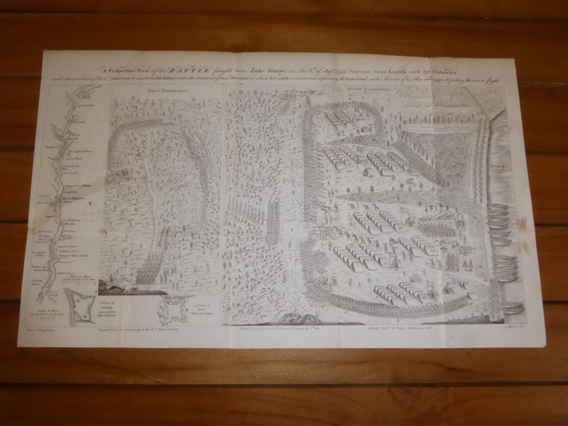 1852 Pictorial Map Battle Lake George New York 1756 reissue French & Indian War