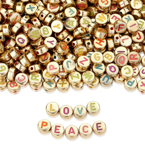 1500PCS Letter Beads Alphabet Beads for Bracelets Acrylic Colorful Letters Go...