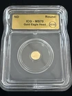 ICG MS70 1/200 Oz Gold Round Eagle Head .9999 Fine Gold USA Design