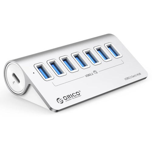 ORICO M3U7 7-Port USB 3.2 Gen1 HUB 5Gbps Aluminum w/ 1m Cable. - 第 1/10 張圖片