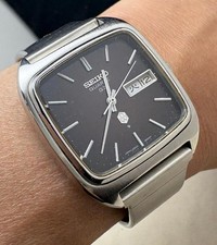 Seiko 0923 5000 Uhr QZ Quartz Square Timepiece Vintage Rare Authentic