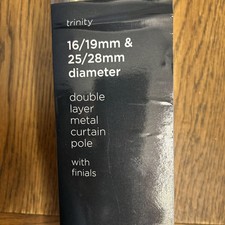 Dunelm Trinity 16/19mm & 25/28mm Double Layer Brass Curtain Pole With Finials