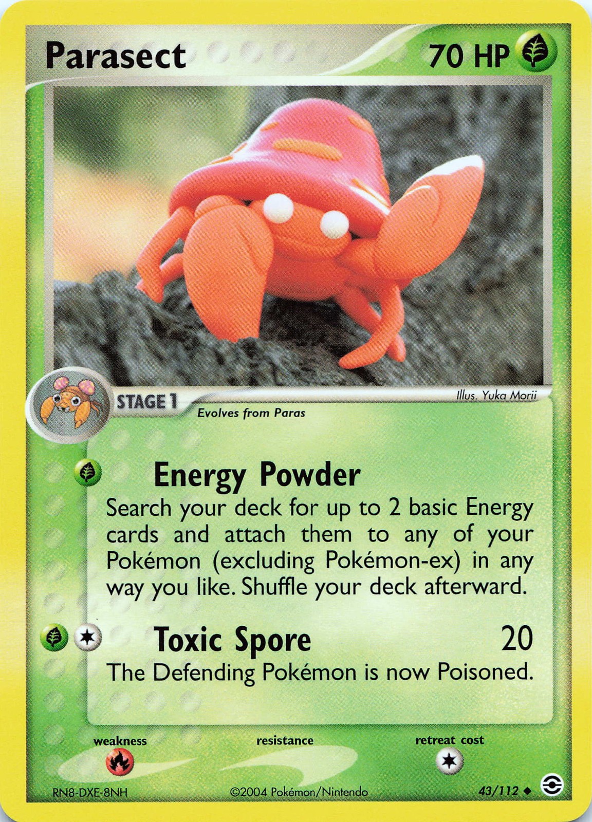 POKEMON Parasect #43/112 Normal FireRed & LeafGreen NM