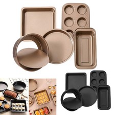 5pc Baking Set Non-Stick Cake Tin Loaf Pan Pizza Tray Muffin Cupcake Bakeware