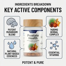 SNAP Prostate Health 2-Pack Saw Palmetto Mushroom Blend Men's Support 180 Caps - Image 5