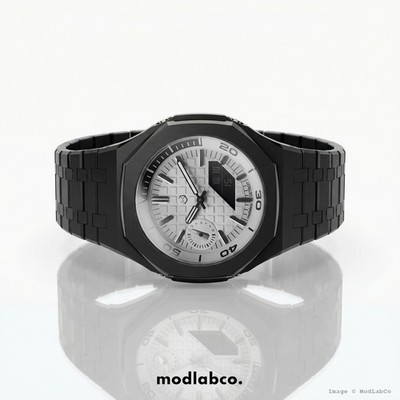 MLC-347 modlab company BESPOKE Octagonal White Dial Black Metal 42mm Watch