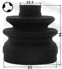 Drive shaft CV joint boot transmission sided NBR (nitrile butadiene rubber)