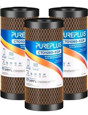 5 Micron 10" x 4.5" Whole House Coconut Shell Activated Carbon & KDF - 3 PACK