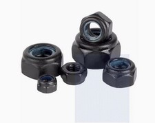 M2-M12 Black 304 Stainless Steel Nylock Locknut Hex Nylon Insert Self Lock Nut