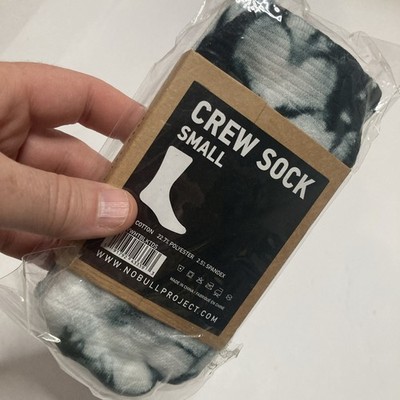 No Bull Project Crew Sock Size Small Cotton Poly Spandex WHTBLKTDS
