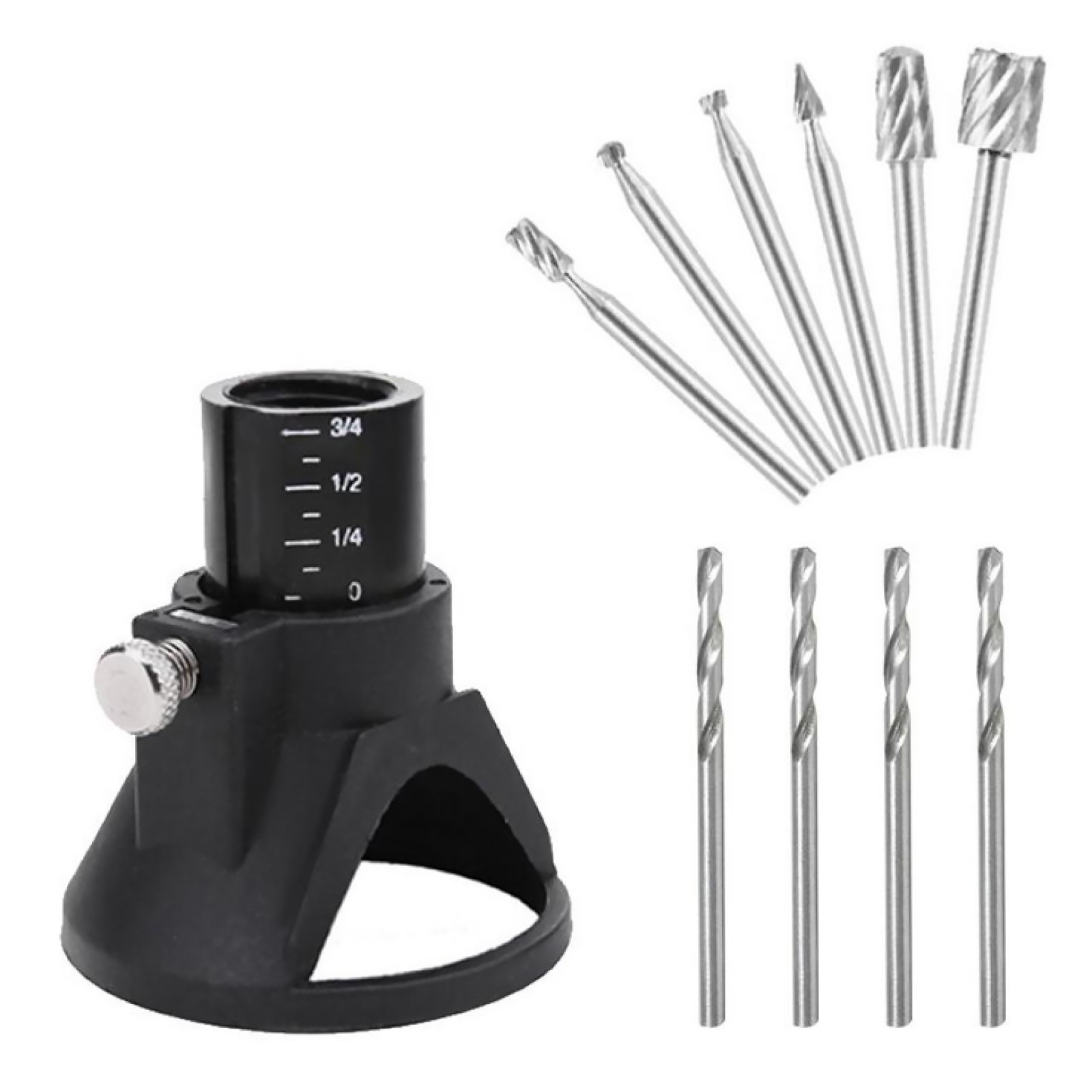 Steel Rotary Sanding Tool with HSS Router Drill Bits Set for Dremel