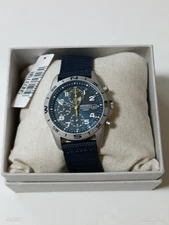 Seiko Chronograph SND379R Blue Dial Stailess Steel Quartz Men Watch in BOX New