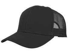 Mesh Trucker Baseball Cap Snapback Hat Structured Front Panel 1200-1PC Black