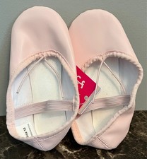 Justice Ballet Dance Shoes Leather Sole Pink Girls SIZE 10NEW