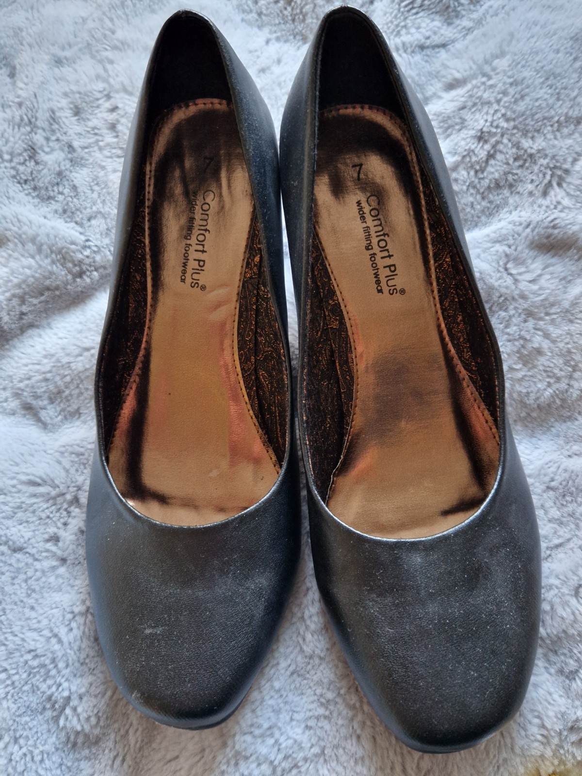 Ladies Black Court Shoes Size 7 Wide Fit From Comfort Plus image 7