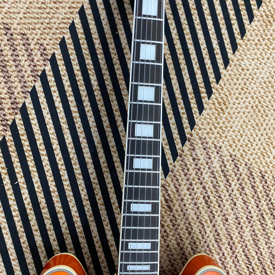 ES-335 Electric Guitar Semi Hollow Body Vitality Orange Color flame maple top - Image 4 of 4