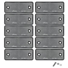 10 Pack White Screw on Rectangular Reflectors, E11 Approval Road Safety Gate ...