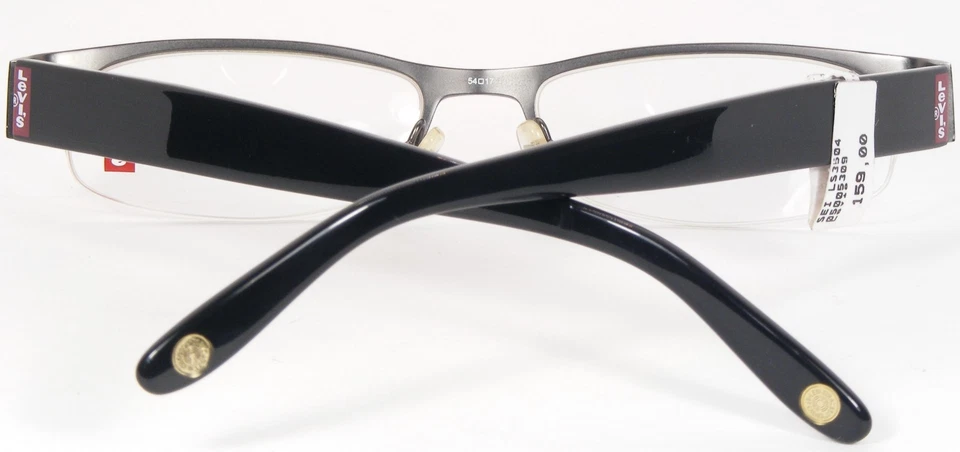 LEVI'S LS3504 A011 Gunmetal/Negro ÚNICO MARCO DE GAFAS 54-17-145mm Foto 3 de 4