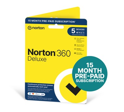 Norton 360 Deluxe 2026 5 Geräte für 15 Monate Emailed Key EU UK - 5 Min Lieferung