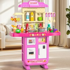 Play Kitchen Playset, Girls Kitchen Toys for Ages 2-6 4-8 with Light, Sound a...