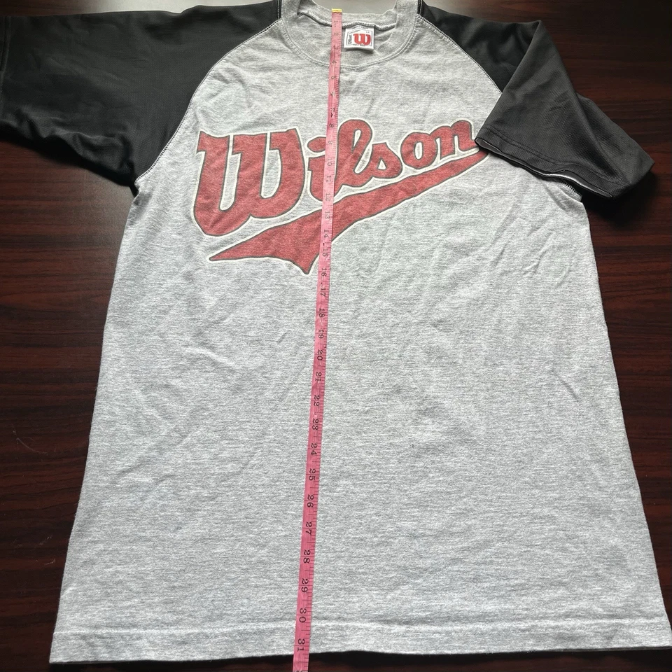 Camisa Atlética WILSON De Colección Para Hombre Grande Alta LT Gris Clásica Malla Años 80 Logo Foto 3 de 4