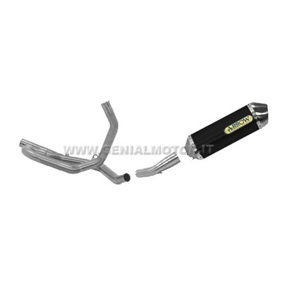 Komplett Auspuff Arrow Race Tech Aluminium Schwarz Suzuki Sv 650 2016 > 2021