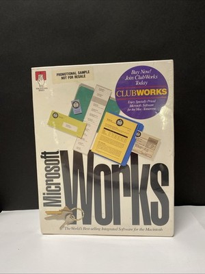 Microsoft Works 3.0 1993 Multimedia Edition CD-ROM Single Use MAC Sealed BCB