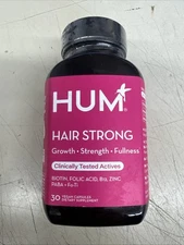 HUM Nutrition Hair Strong for Hair Growth - 30 Vegan Capsules - EXP 3/27