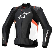 Alpinestars Missile V3 Airflow Leder Motorrad Motorrad Jacke Schwarz Weiß R