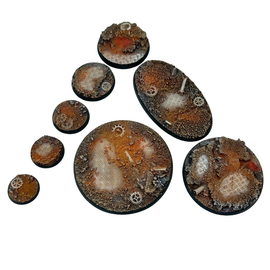 BATTLE BROTHERS Painted Bases for Miniatures & Figures BROWN RUINED FORGE Custom Scenic
