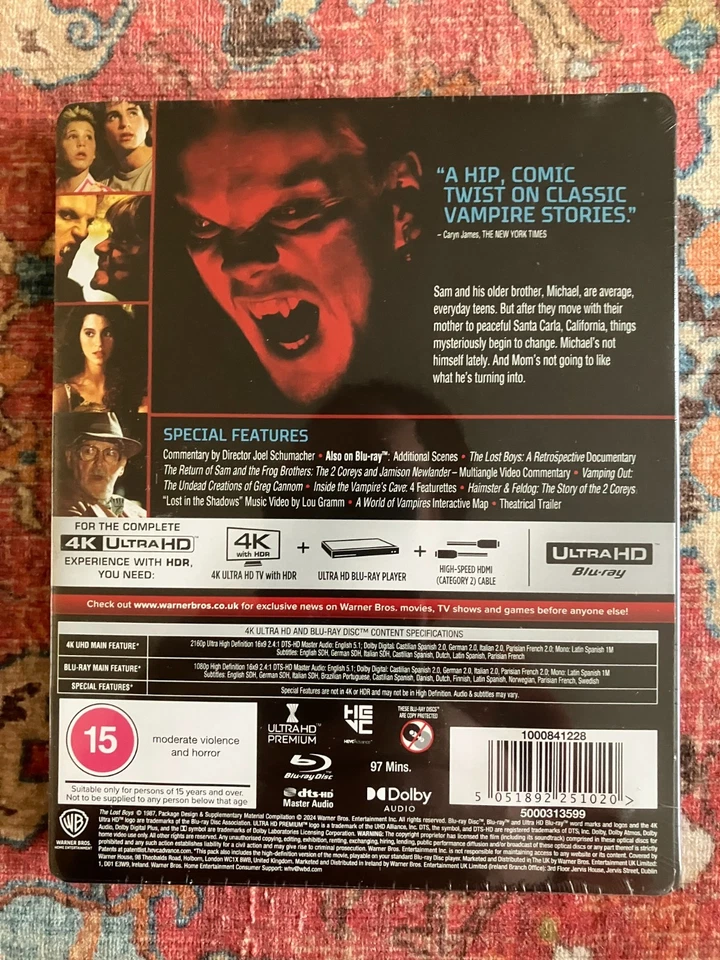 The Lost Boys 4K Ultra HD +Blu-Ray Steelbook. U.K Limited Edition New and Sealed - Image 3 of 4