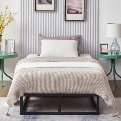Single Bed Frame Extra Strong Platform Metal Frame Bedroom Easy Build