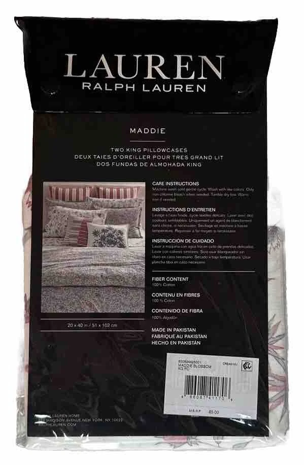 Ralph Lauren Maddie Blossom Two King Fundas de Almohada Crema Cottagecore POLO $85 🔥 Foto 2 de 4