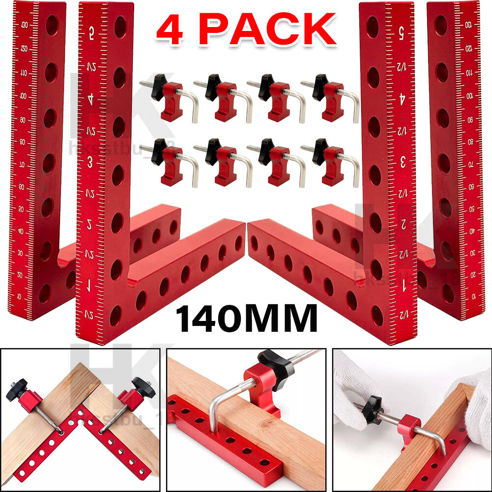 4x 90° Positioning Squares Right Angle Clamps Woodworking Carpenter Corner Clamp