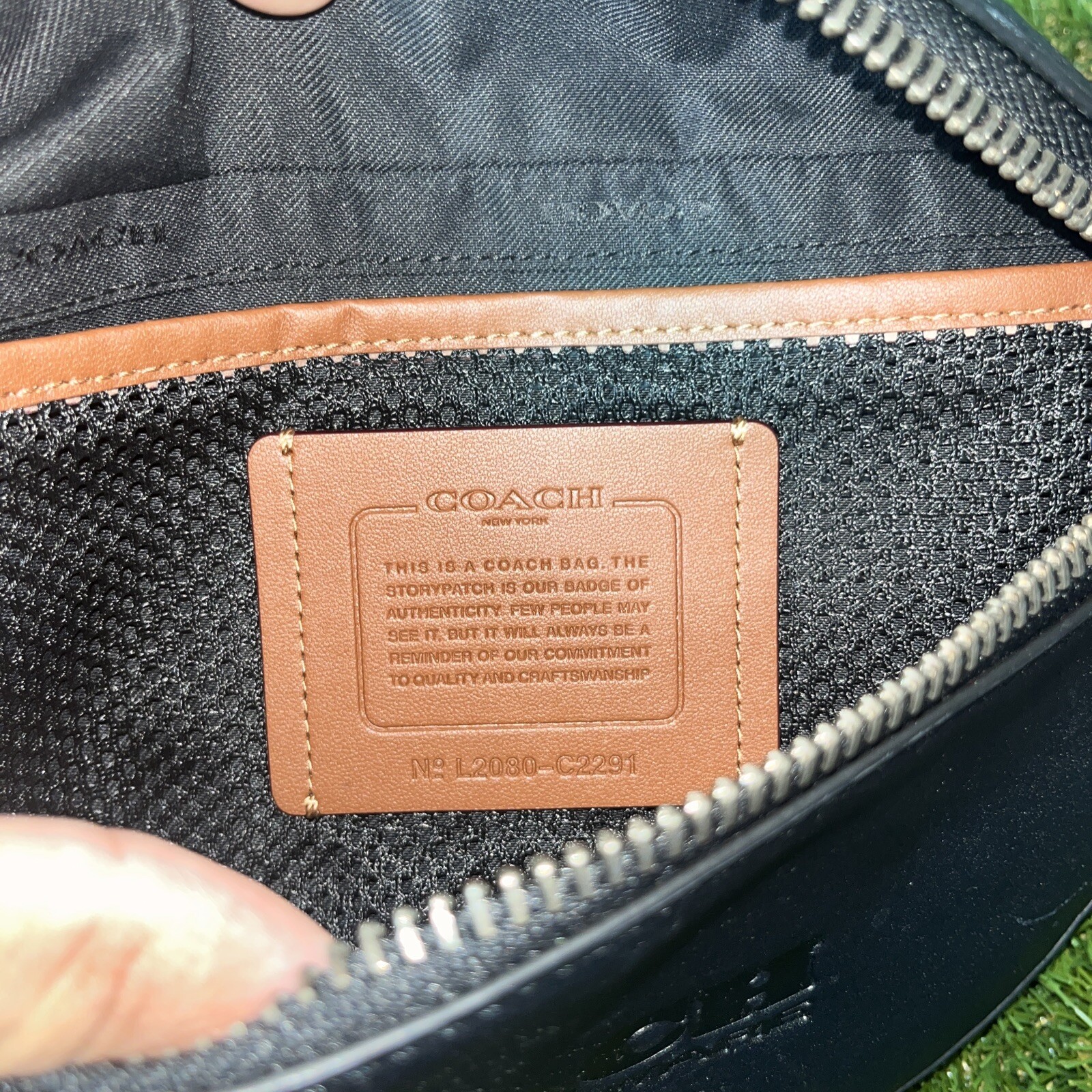 coach black leather fanny pack vintage Gem