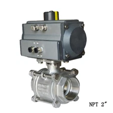 TECHTONGDA Stainless Steel NPT 2'' Full Port Ball Valve Double Acting