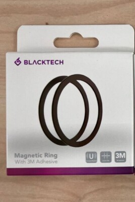 Blacktech Magenetic Ring for MagSafe Fetature 3M Adhesive Universal Phone Black