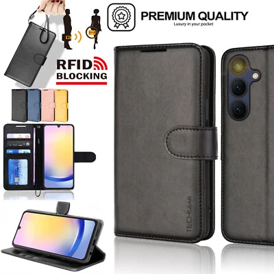 For Samsung Galaxy A25 5G Flip Leather Card Wallet RFID Block Stand Case Cover