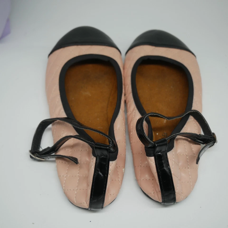 Zapatos de ballet Eddie Mark niños negro rosa niñas talla 4 Foto 3 de 4