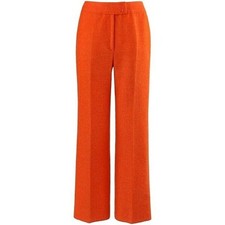 COURREGES c.1970  s Hyperbole Bright Orange High Rise Wide Leg Trouser Pants