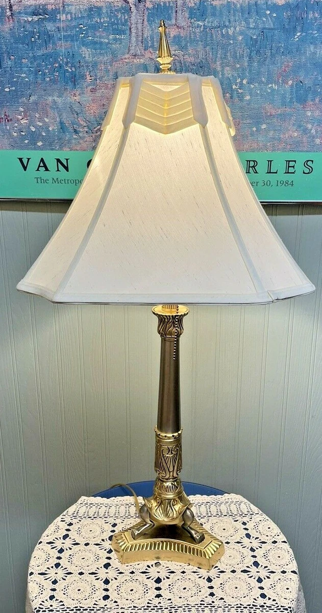 Quoizel Lighting~ Egyptian Revival Table Lamp ~ Brass~Chrome