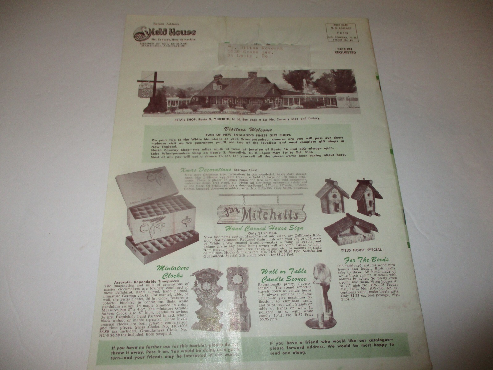 Yield House vintage furniture kit catalog 1962 "Friendly Pine" New