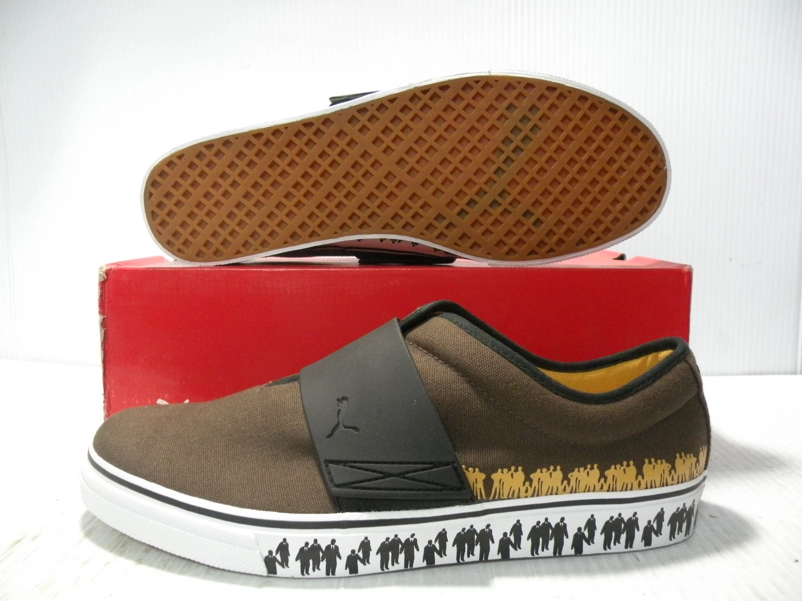 SCARPE PUMA EL REY US SLIP ON UNISEX UOMO TAGLIA 6 = DONNA TAGLIA 7 5 MARRONE NERO NUOVE