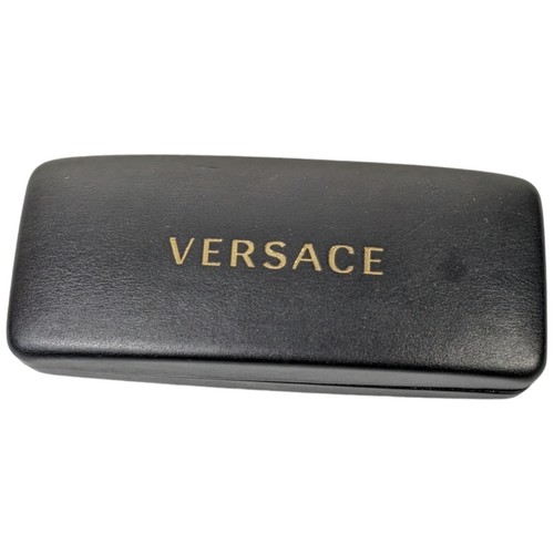Versace Sunglass Case Snap Shut Clamshell Black Hard Eyeglass Safe for