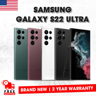 New Samsung Galaxy S22 Ultra 5G 128GB 256GB 512GB SM-S908U Factory Unlocked USA