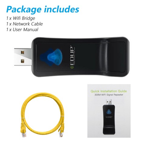 300Mbps Wireless WiFi to RJ45 Converter Adapter Ethernet Network Bridge Dongle - Afbeelding 9 van 9
