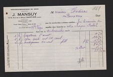 SAINT-DIÉ, Rechnung 1934, Jean Mansuy Manufacture de Chaussons, Pantoufles, Sand