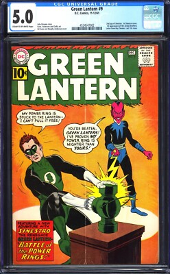 Green Lantern #9 CGC 5.0 1st Cover & 2nd Appearance Sinestro! DC Comics 1961