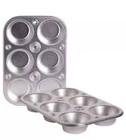 Lot Of 2 -6 Cup Muffin Cooking Pan Steel Bakeware Baking Muffins & Cupcakes